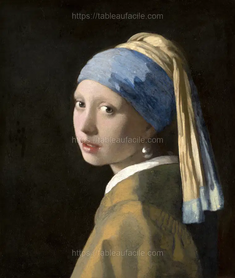 Johannes Vermeer’s Girl with a Pearl Earring (ca. 1665) apercu