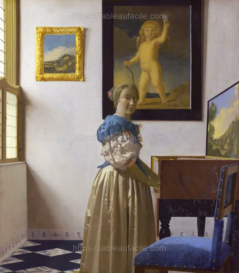 Johannes Vermeer’s Lady Standing at a Virginal apercu