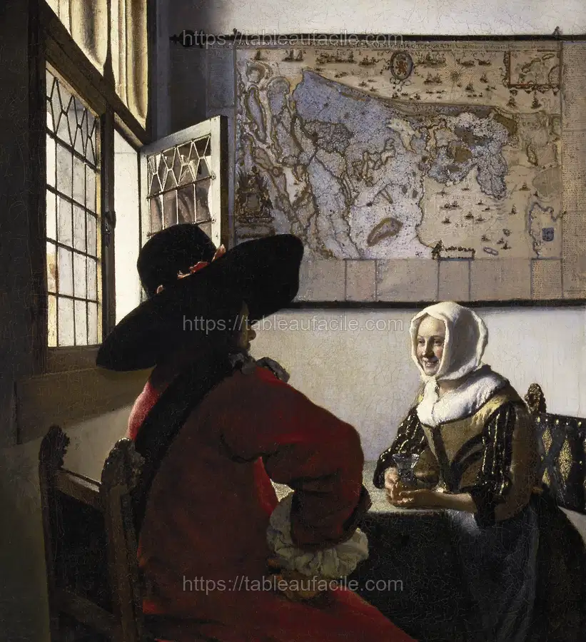 Johannes Vermeer’s Officer and Laughing Girl (ca. 1657) apercu
