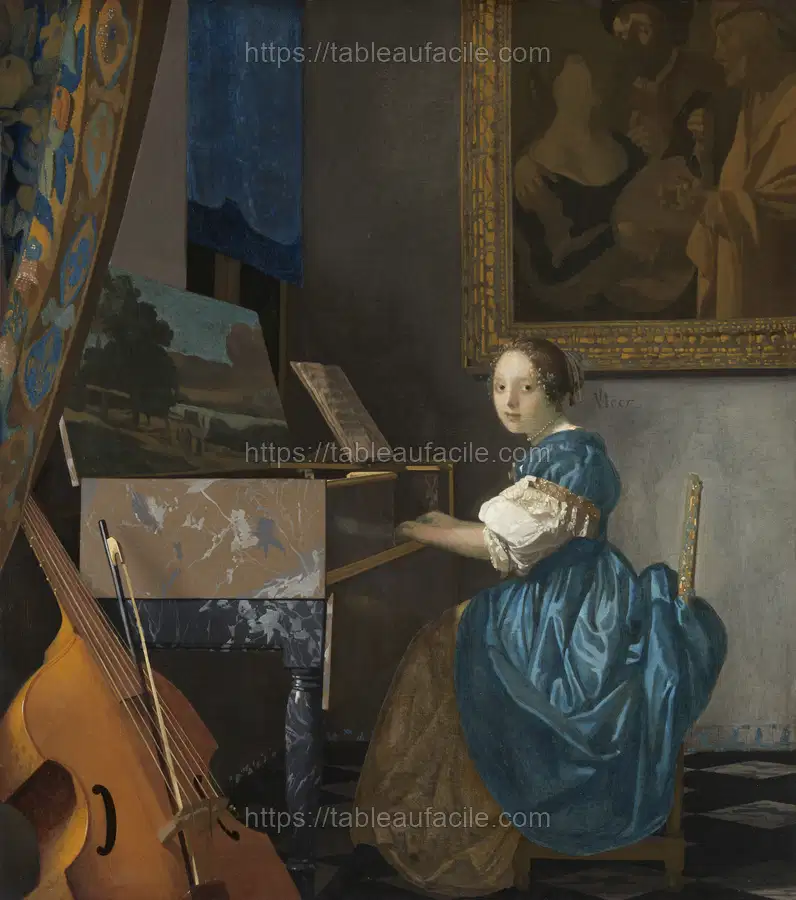 Johannes Vermeer’s Young Woman Seated at a Virginal apercu
