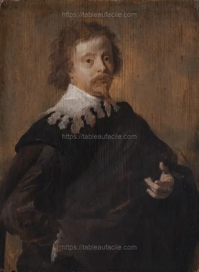 Portrait of Cornelis van Poelenburgh by Anthony Van Dyck apercu