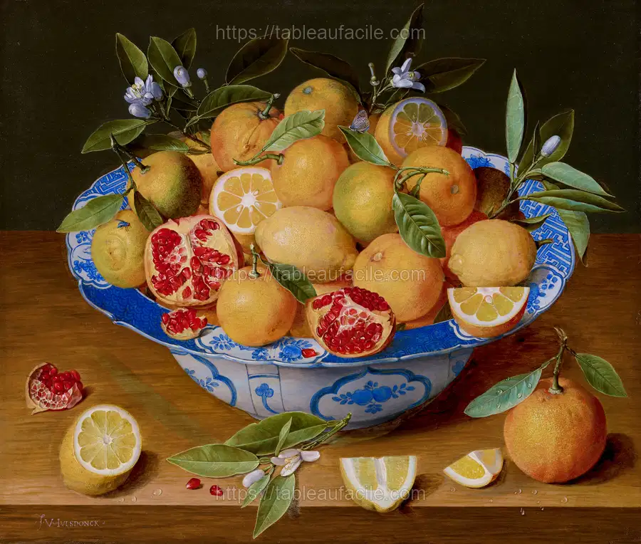 Still Life with Lemons, Oranges, and a Pomegranate (1620–1640) Jacob van Hulsdonck apercu