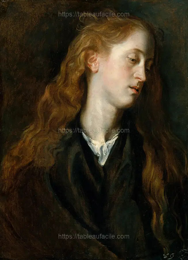 Study Head of a Young Woman by Anthony van Dyck apercu