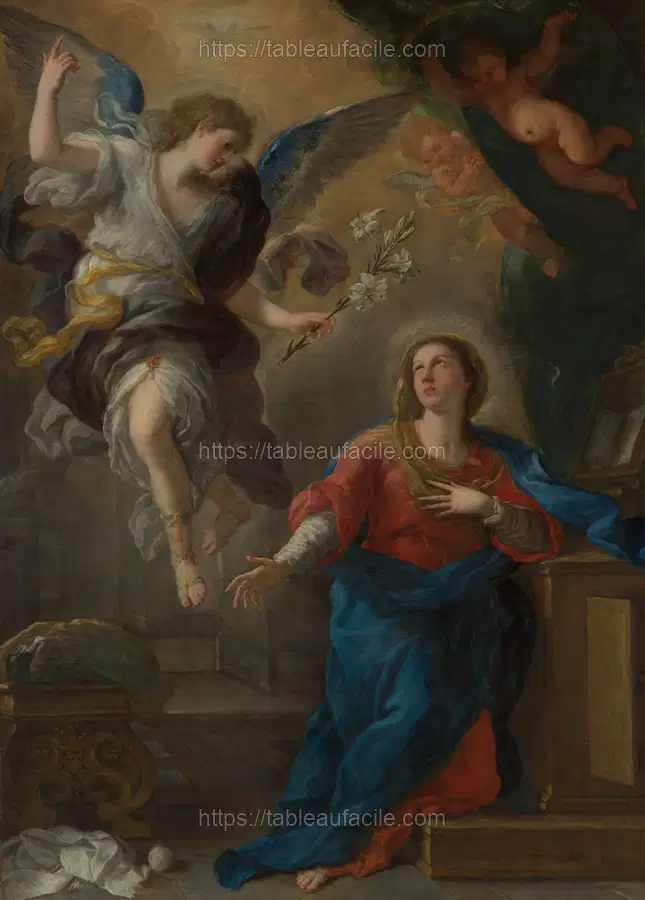 The Annunciation by Luca Giordano apercu