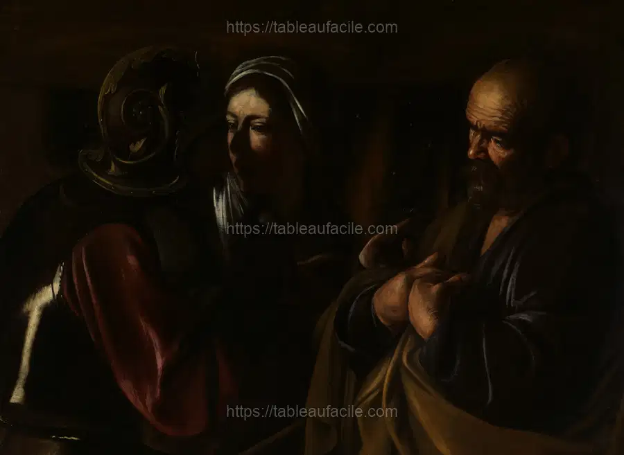 The Denial of Saint Peter by Caravaggio (Michelangelo Merisi) apercu