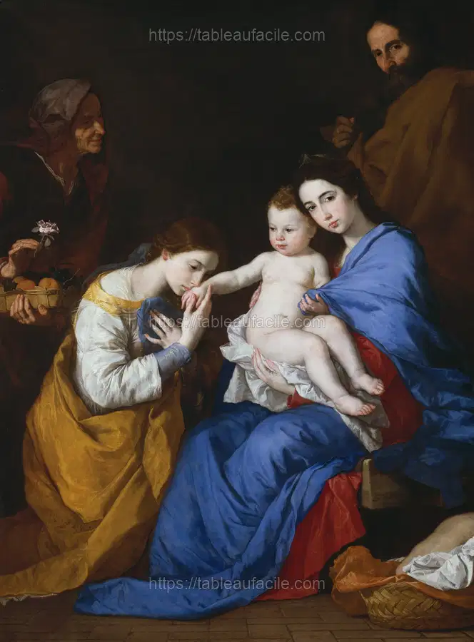 The Holy Family with Saints Anne and Catherine of Alexandria by Jusepe de Ribera apercu