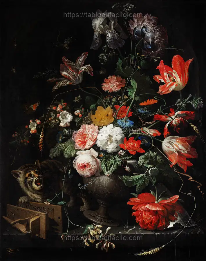 The Overturned Bouquet by Abraham Mignon apercu