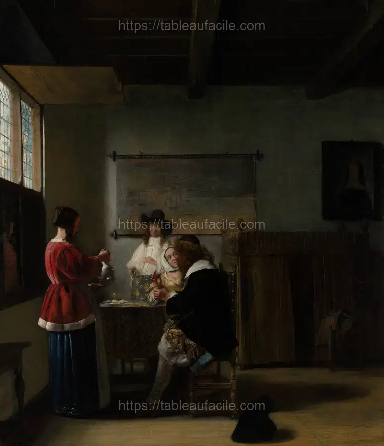 The Visit by Pieter de Hooch apercu