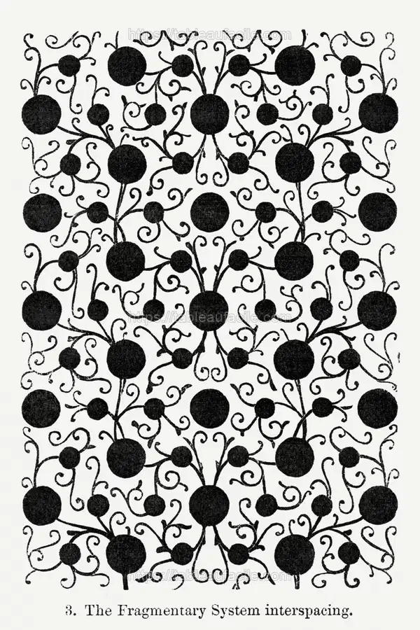 Black botanical pattern apercu