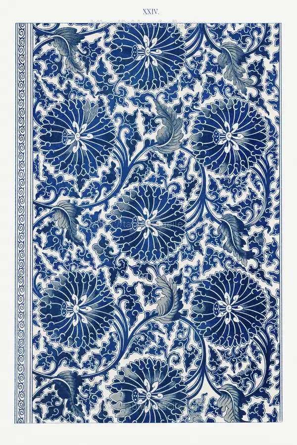Blue floral pattern apercu