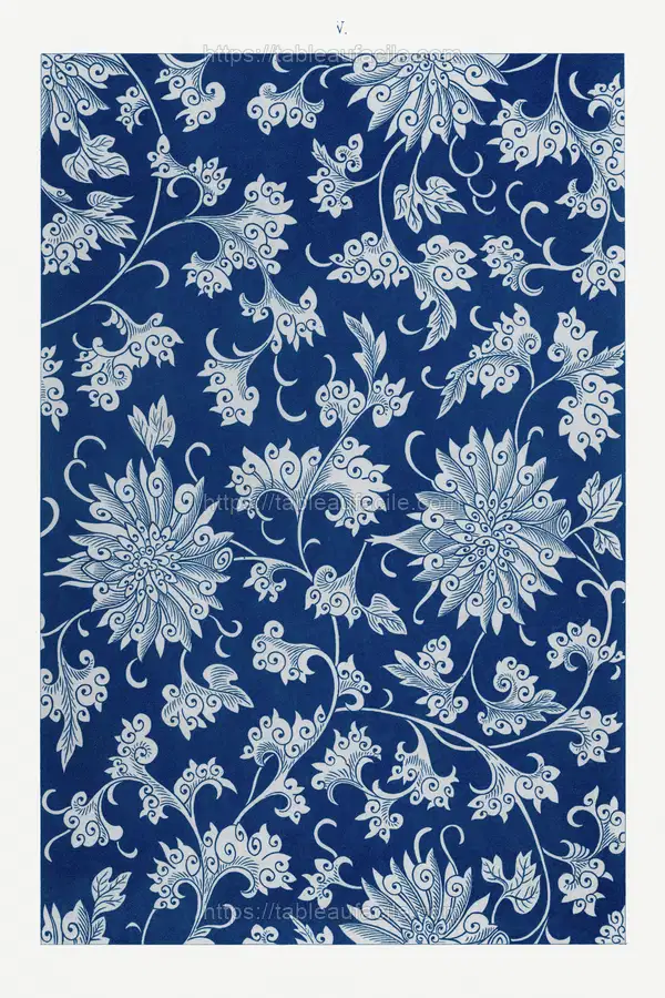 Blue flower pattern 3 apercu