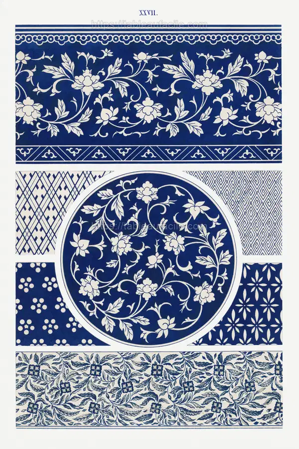 Blue flower pattern 5 apercu