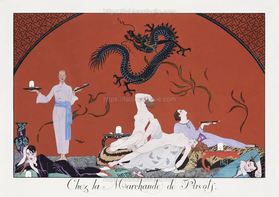 Chez la Marchande de Pavots (1920) George Barbier apercu