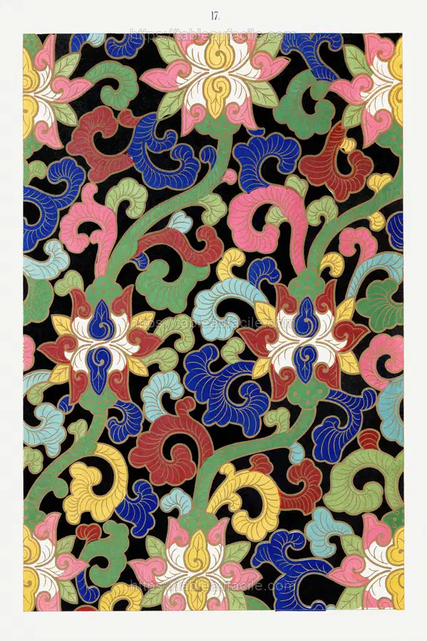 Chinese floral illustration apercu