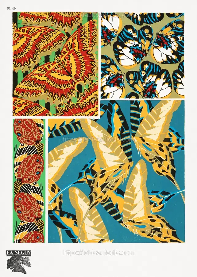 E.A. Séguy_s vintage butterflies pattern (1925) art deco from Papillons apercu