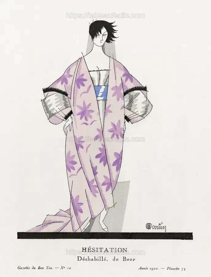 Hesitation–Déshabillé de Beer (1920) fashion plate Charles Martin apercu
