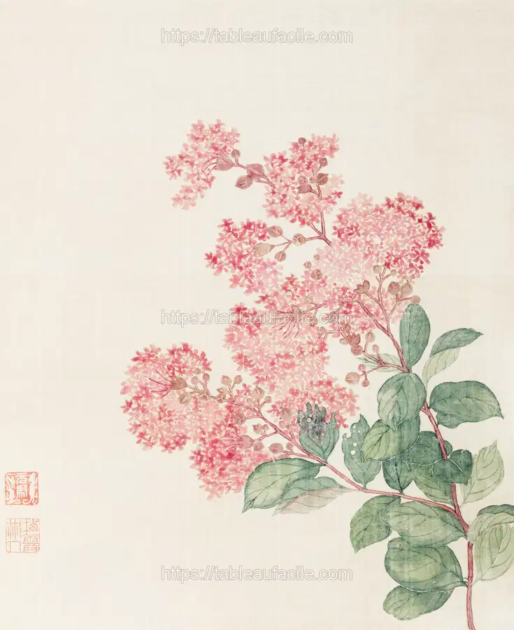 Hydrangea (1690), vintage flower illustration by Ma Yuanyu apercu