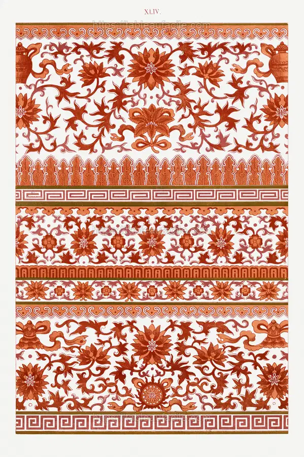 Orange flower pattern 1 apercu