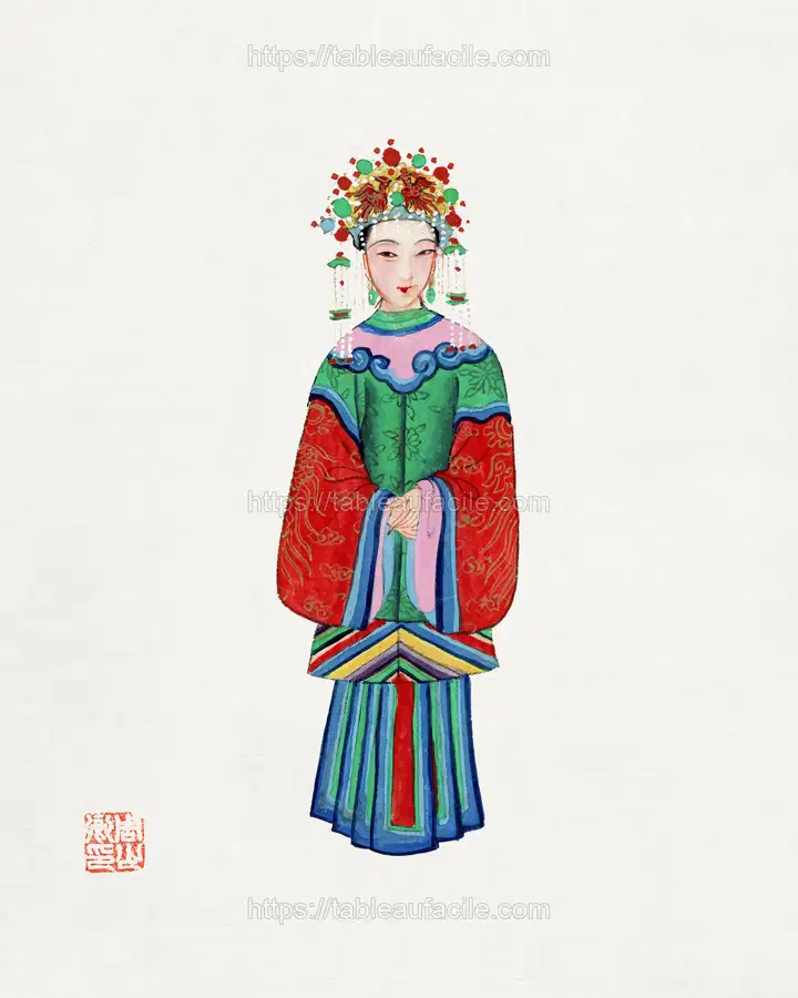 Princess imperial costume illustration.  Chinese Costumes (1932). apercu