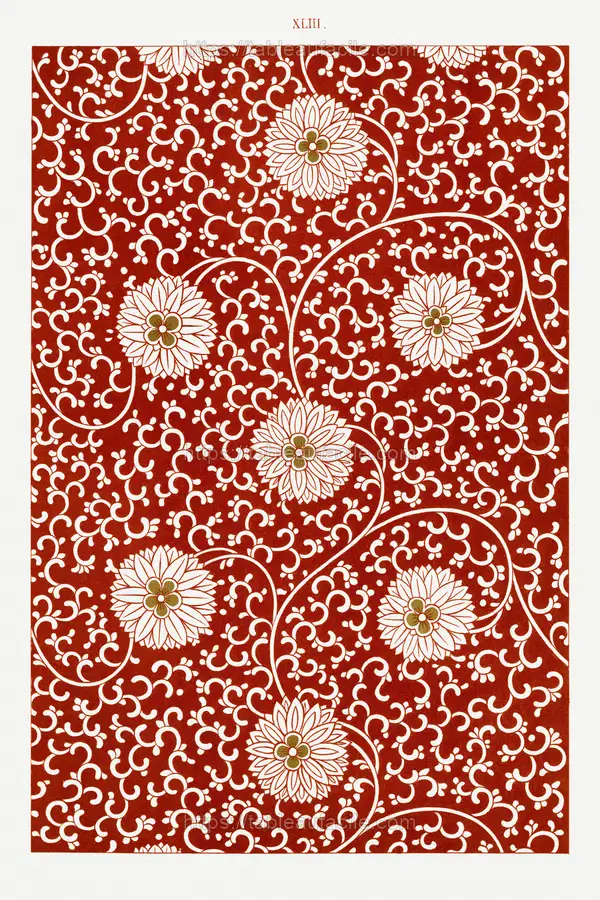 Red floral pattern 2 apercu