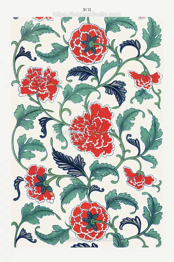 Red floral pattern 3 apercu