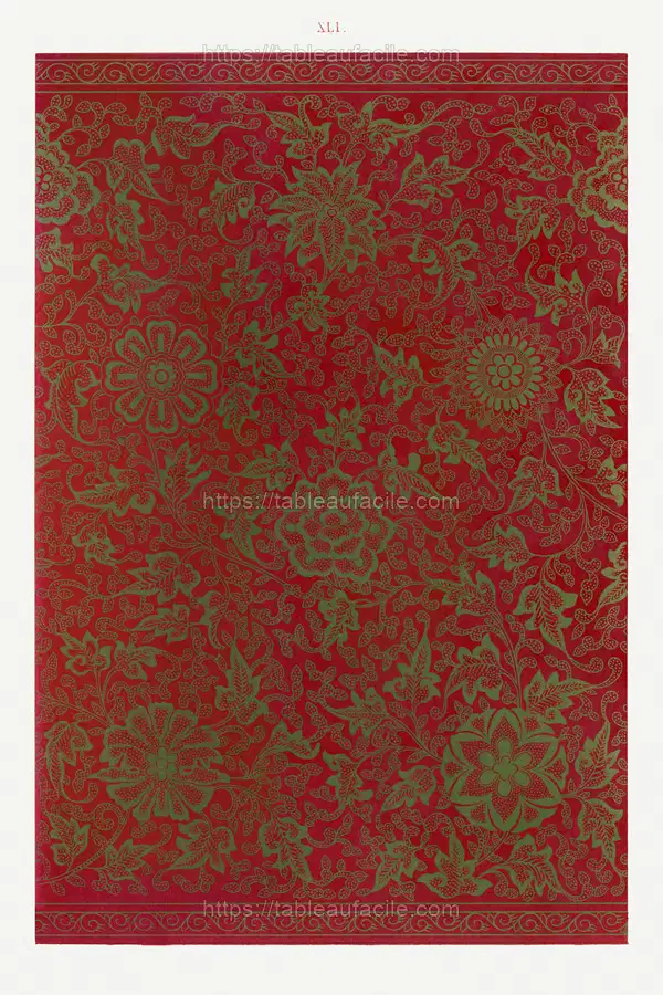 Red flower pattern apercu