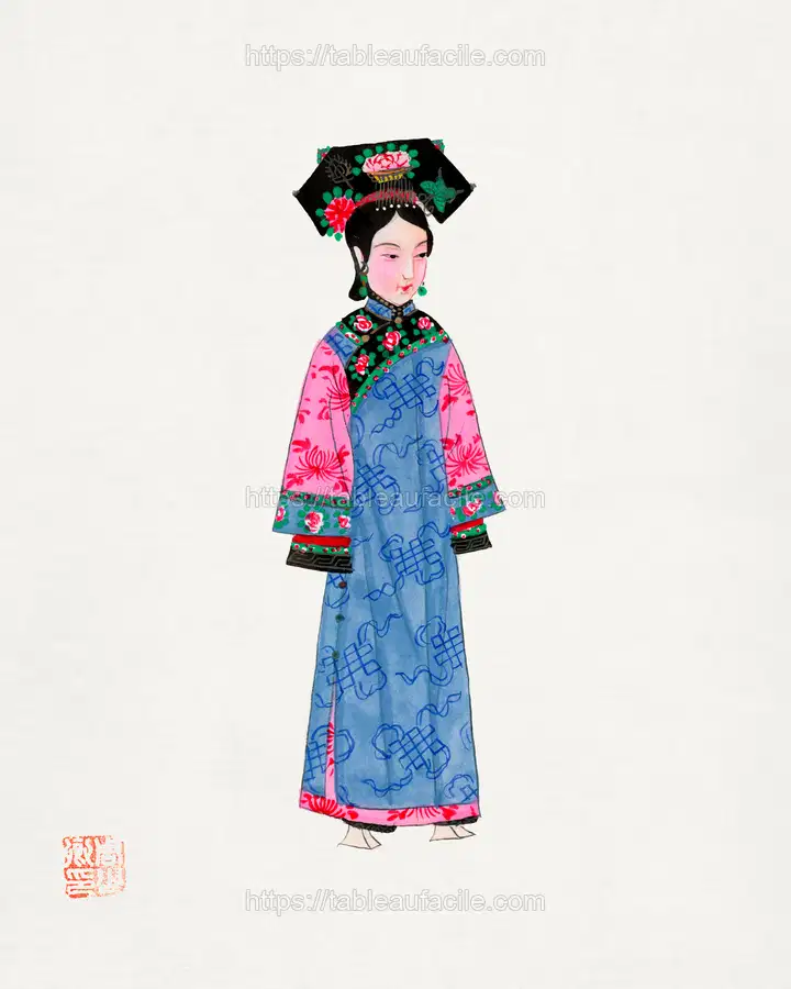 Rich woman in non official costume illustration apercu
