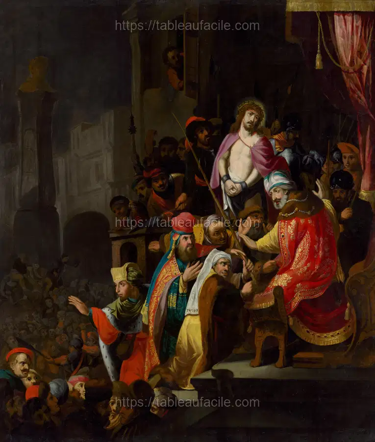 Christ before pilate after Rembrandt Van Rijn apercu