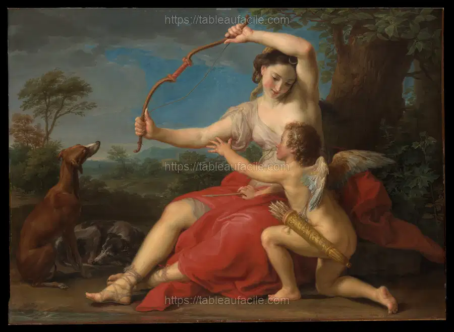 Diana and Cupid by Pompeo Batoni (Italian, Lucca 1708–1787 Rome) apercu
