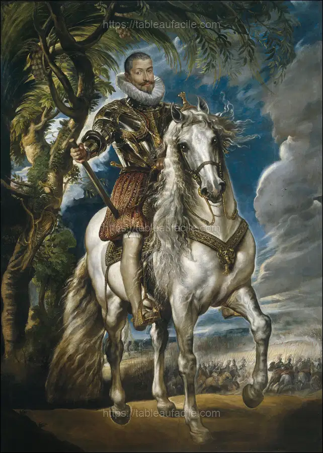 Equestrian Portrait of the Duke of Lerma (1603) baroque oil painting by Peter Paul Rubens. apercu