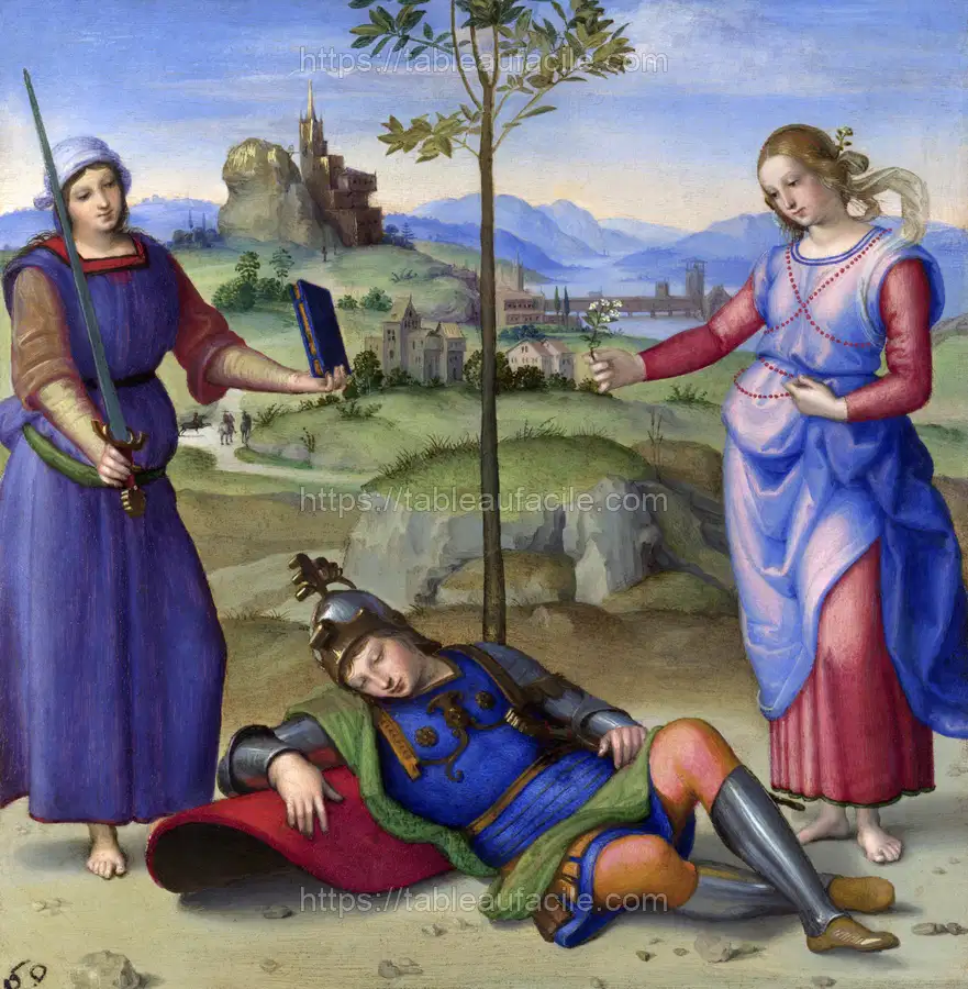 Raphael_s An Allegory (Vision of a Knight) (1504) apercu