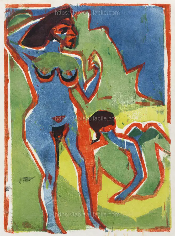 Bathing Women - Moritzburg (1910) Ernst Ludwig Kirchner apercu