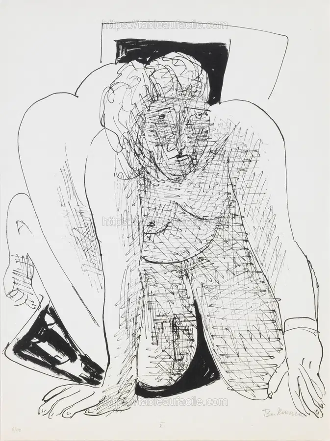 Crawling Woman, plate 5 from the portfolio “Day and Dream” by Max Beckmann apercu