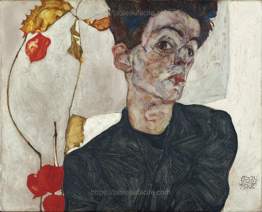 Egon Schiele_s Self-Portrait with Physalis (1912) apercu