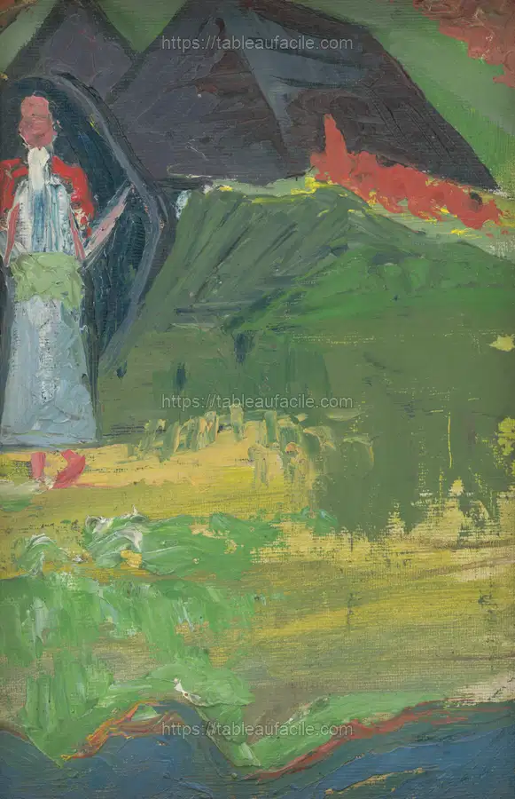 Girl in front of a shepherd_s hut by Arnold Peter Weisz Kubínčan apercu