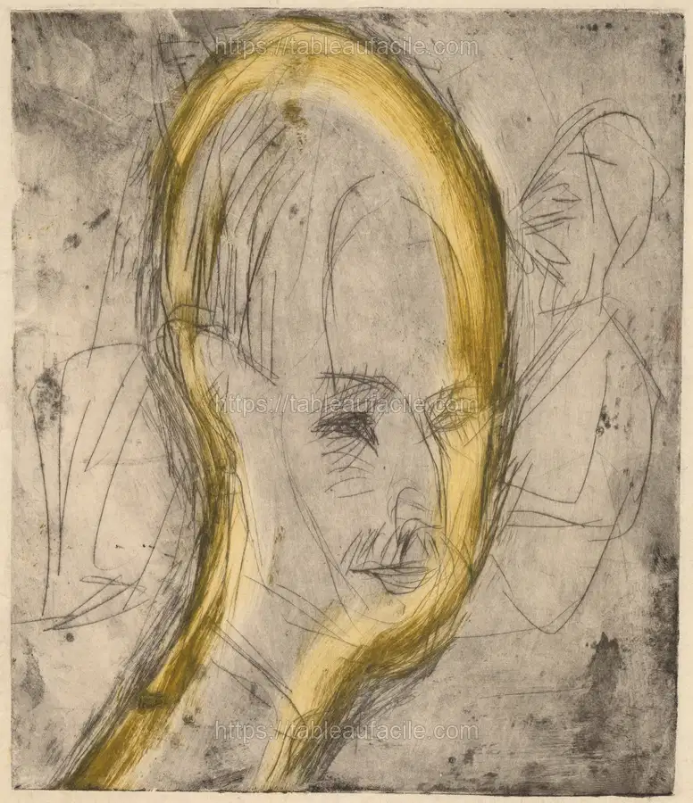 Head of Dr. Bauer (1921) by Ernst Ludwig Kirchner apercu
