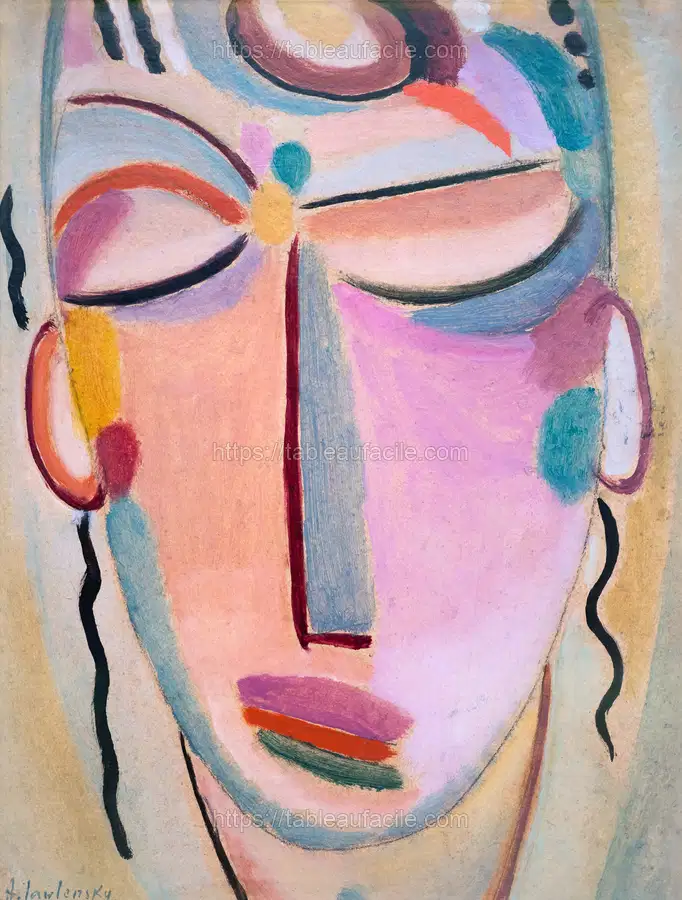 Meditation (1918) vintage illustration by Alexej von Jawlensky apercu