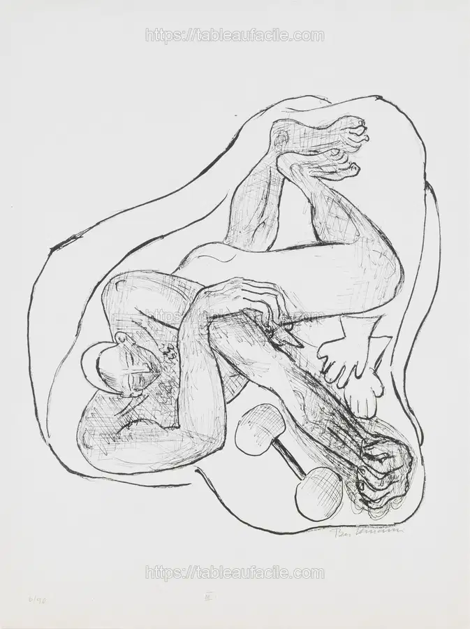 Sleeping Athlete, plate 3 from the portfolio “Day and Dream” by Max Beckmann apercu
