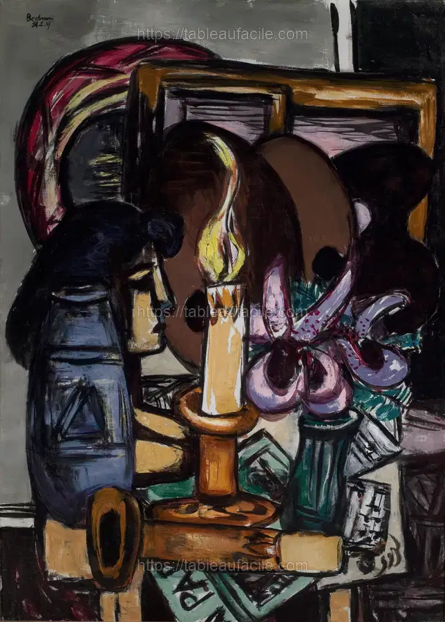 Still Life with Two Large Candles by Max Beckmann apercu