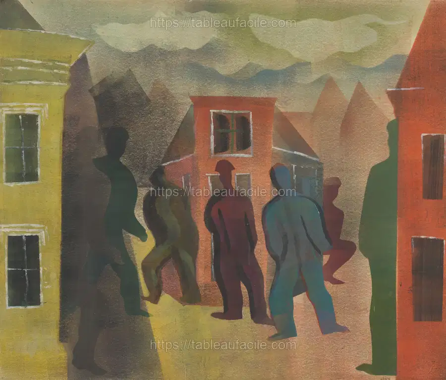 Straatbeeld met figuren (1944) by Hendrik Nicolaas Werkman apercu