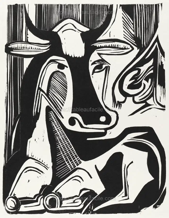 The Large Cow Lying Down (1929) Ernst Ludwig Kirchner apercu