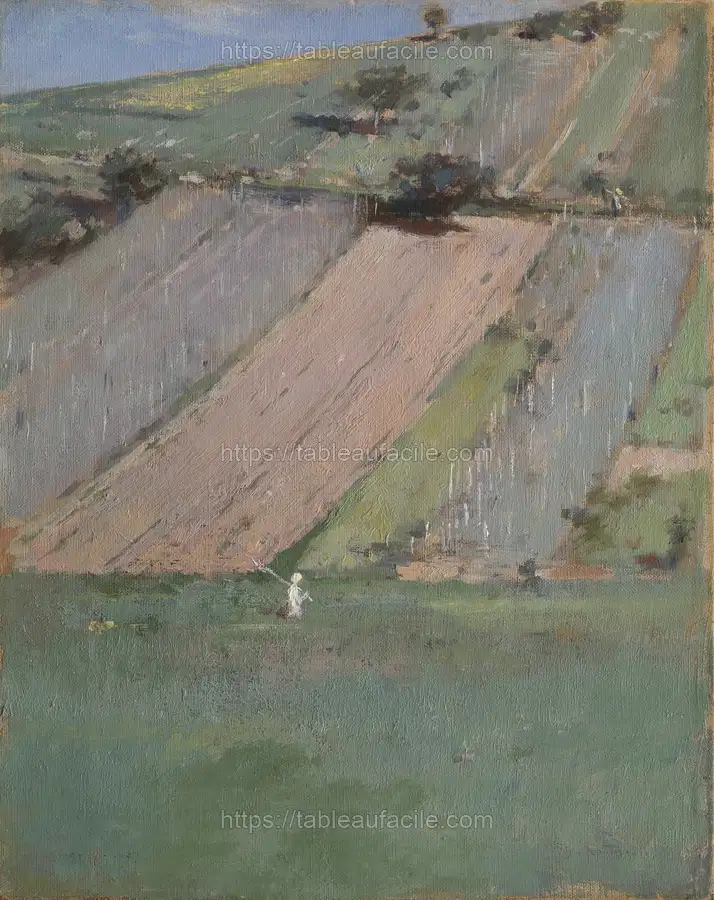 A Hillside, Giverny by Theodore Robinson apercu
