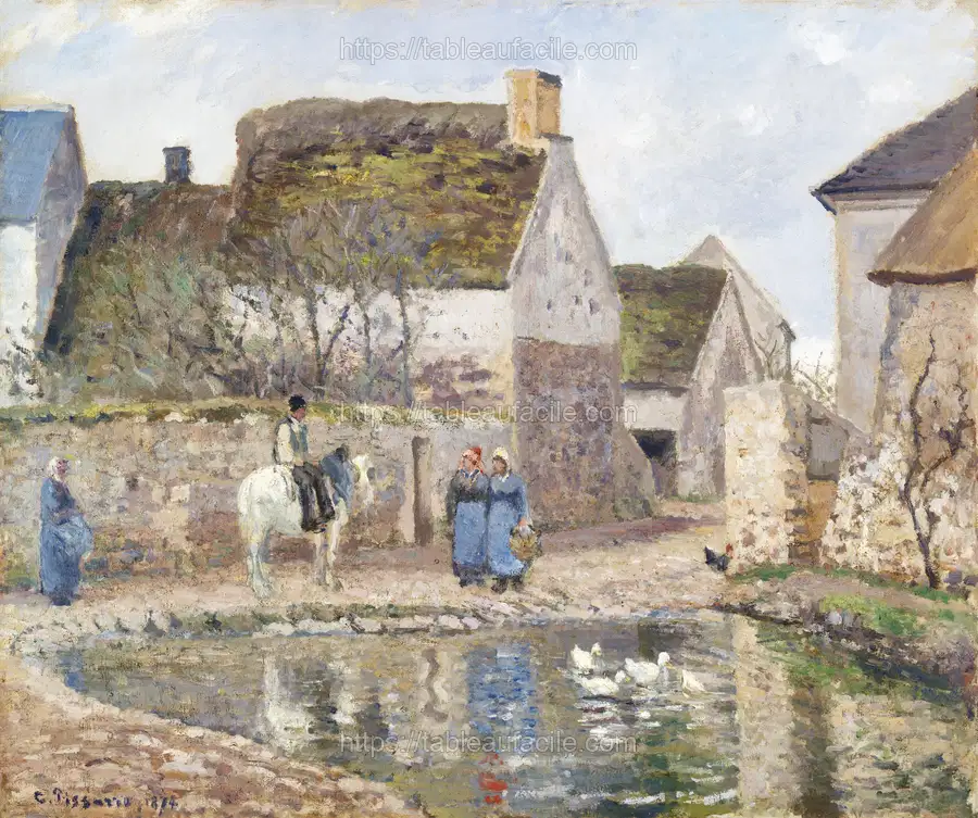 A Pond in Ennery (1874) by Camille Pissarro apercu