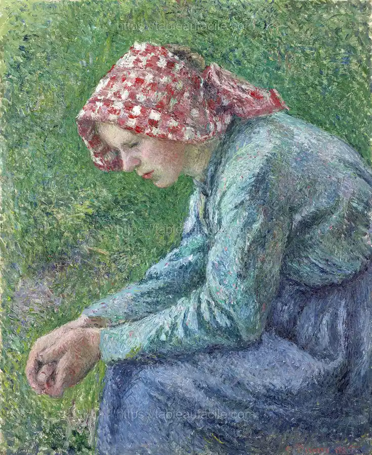A Seated Peasant Woman (1885) by Camille Pissarro apercu