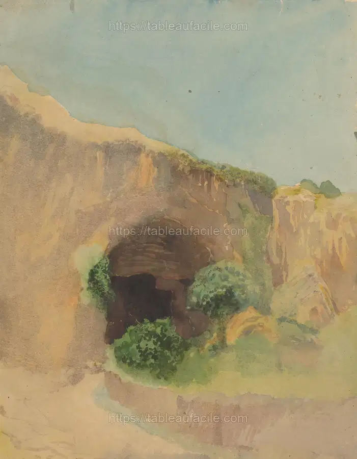 A cave by László Mednyánszky apercu
