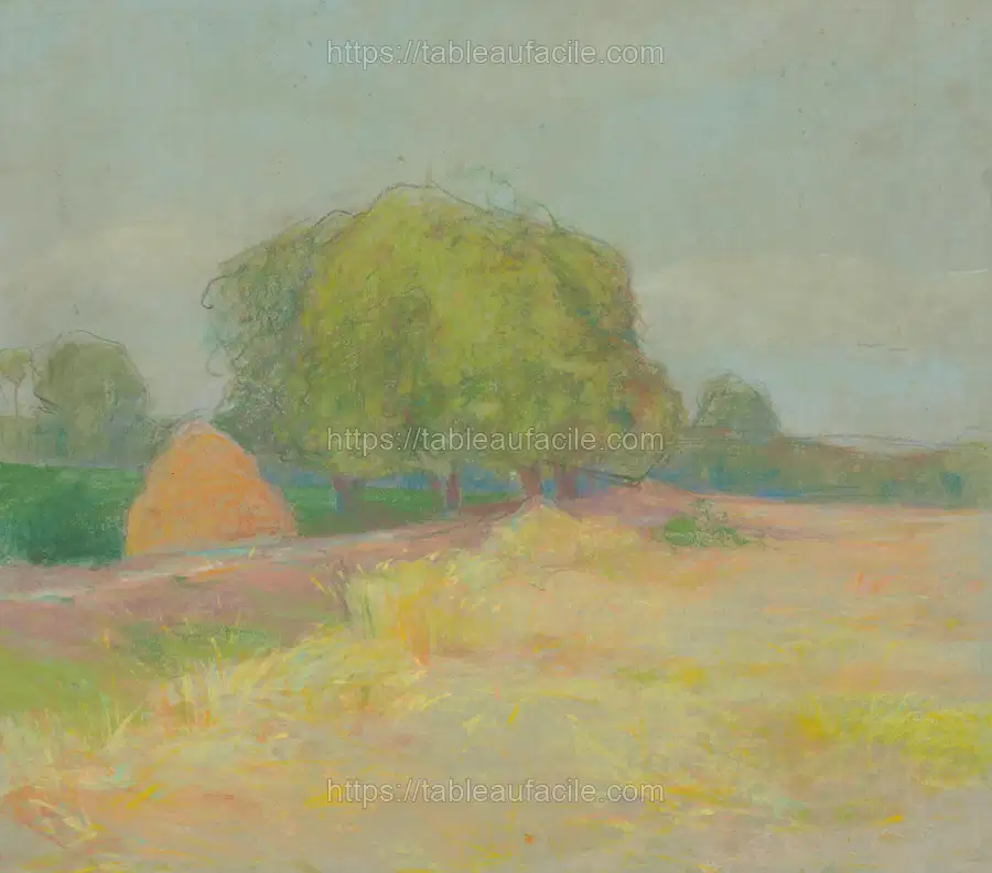 A landscape with bushy trees by Lajos Csordák apercu