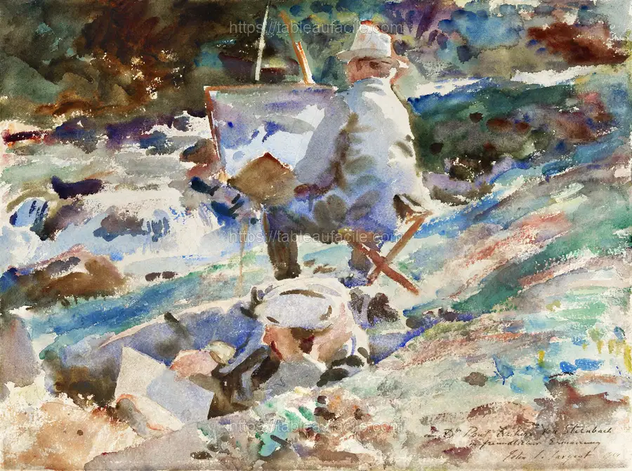An Artist at His Easel (1914) by John Singer Sargent apercu
