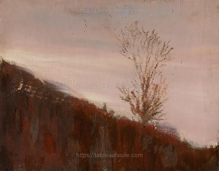 Autumn hillside with trees by László Mednyánszky apercu