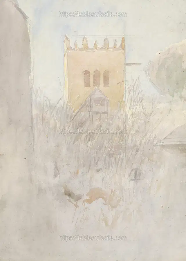 Belfry in strážky ii. by László Mednyánszky apercu
