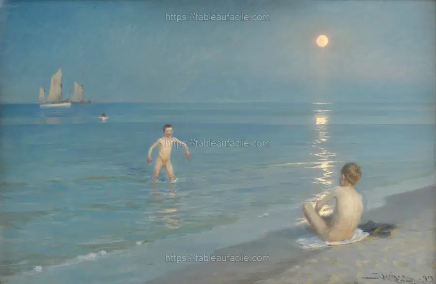 Boys Bathing at Skagen. by P.S. Krøyer apercu